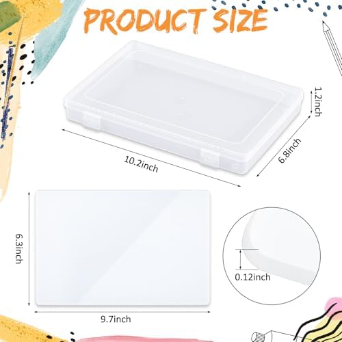 Nuanchu 1 Set Glass Oil Paint Palette, Airtight, 10.24 x 6.8 Inches, White | Handy Tempered Glass for Oil Painting, Moisture-proof lid Keep Paint Fresh, Portable Travel Outdoor, Leak-proof Airtight Seal