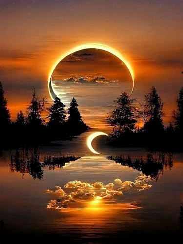 ijbnhd Diamond Art Kits for Adults Moon Diamond Painting Kits 12X16in