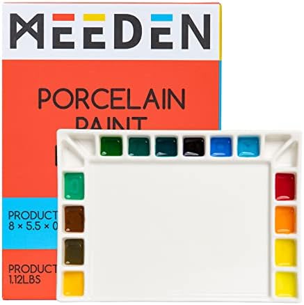 MEEDEN Ceramic Watercolor Paint Palette: 18-Well Artist Paint Mixing Tray