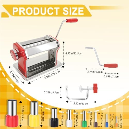 Polymer Clay Press Machine, Clay Conditioning Roller, 6 Thickness Settings | 40 PCS Cutters & Molds, Stainless Steel Clay Mixer, Non-Stick Pasta Roller for Handmade Jewelry, Sculpting & DIY Crafts