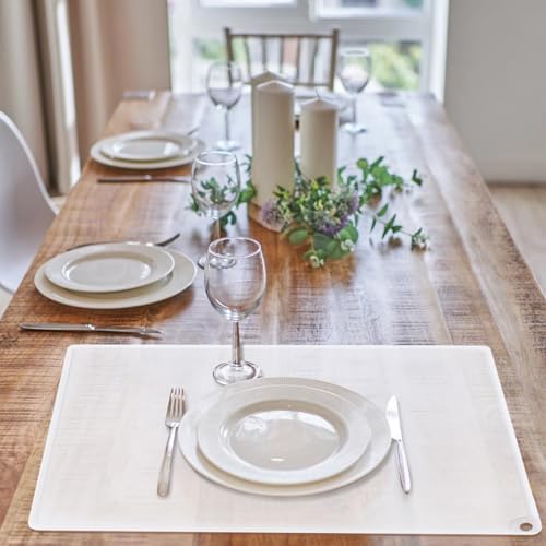 Standard Translucent Baking Mats for Kitchen Counter-Food Grade Kids Dinner Table Placemat Craft Mat Non-Slip Countertop Protector Mat with Raised Edges for Air Fryer(1Pack 23.6'' x 15.7'')