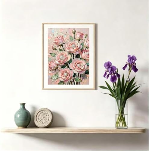 DIYBEADDOT Rose Pearl Diamond Painting Kits for Adults,Diamond Art 12x16In