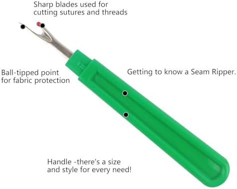 GDMINLO 5 Pieces Colorful Seam Ripper Assortment Thread Remover Kit 2 Big and 2 Small Handy Stitch Sewing Tools with 1 Scissors for Removing Unwanted Hems and Seams