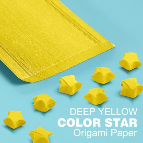 FoDau770 Solid Color Star Paper Strips - 360 Sheet, Yellow