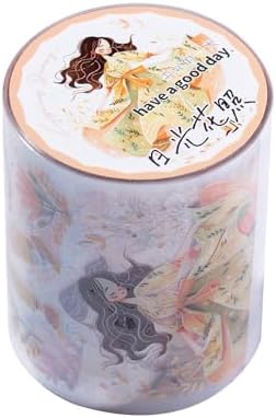 Alideco 6pcs Decorative Adhesive Tapes Shell Light Maiden PET Tape Great for Bullet Journal Supplies, Arts, Scrapbook, DIY Crafts, Planners (chuntianriji)