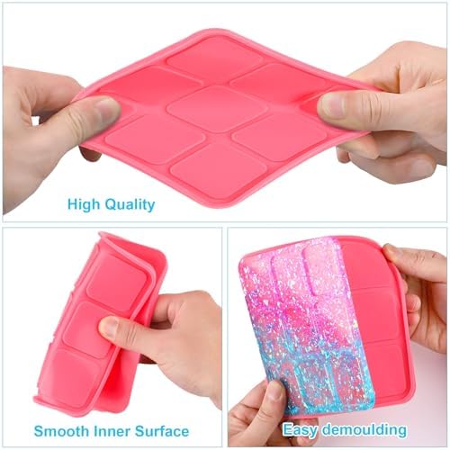 DECYOOL 6Pcs Big Tic Tac Toe Silicone Resin Mold for X O Board Game