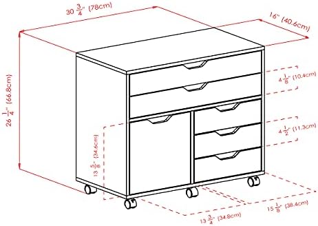 Winsome Halifax Mobile Storage Cabinet with Doors & Drawers, Stylish & Functional Home Storage Cabinet for Filing, Kitchen Organization, Moveable Furniture for Office, Dorms, Apartments