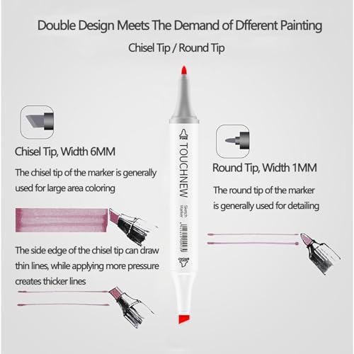 10Pcs Alcohol Markers Pure Color Series,T6 Upgrade Dual Tip Art Solid Color Markers Set for Adults Beginner Drawing Sketching DIY Crafts (Red)