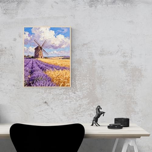 MBNTJHT Scenery Paint by Numbers Kit for Adults Beginner,Windmill and Field Paint by Number Kits for Adult,DIY Unframed Acrylic Oil Painting Art Kit Crafts for Home Wall Decor 16X20 Inch.