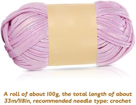 EUBUY T-Shirt Yarn, Crochet Yarn for Beginner, Shiny DIY Hand Craft