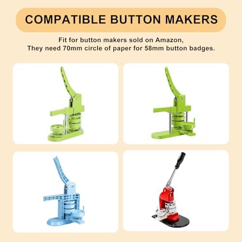 58mm / 2.28" Button Paper Cutter, Metal Graphic Punch Die Cutter Tool for Button Maker Machine, Round Circle Punch Cutter for DIY Badges, Magnets, Keychains & Crafts