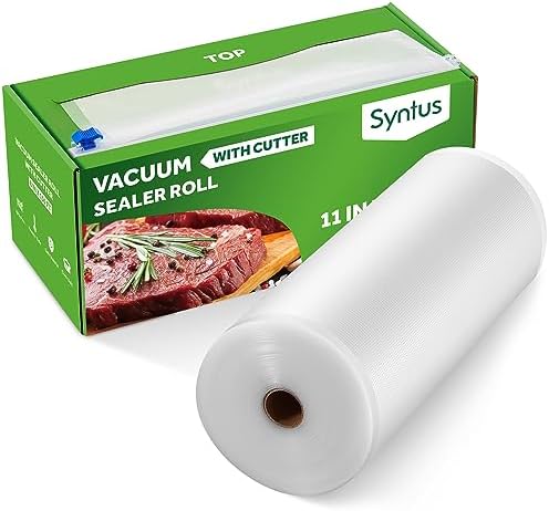 Syntus 11" x 150' Vacuum Sealer Bags Rolls Keeper with Cutter Dispenser