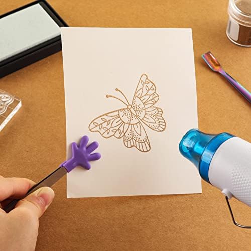 9PCS/Set Heat Resistant Craft Tongs for Card Making Silicone Non-Slip Handle It Tool To Hold Card or Craft Heat Embossing Projects Arts Crafts Scrapbooking Tools Handmade Crafts Scrapbooking Supplies