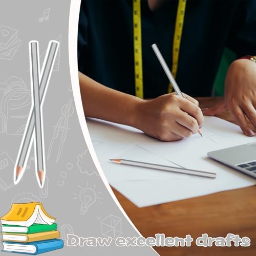12 Pack Silver Colored Pencils for Kids, Pre-sharpened Art Pencils Back to School Supplies Set, Drawing Sketching Pencils for Students, Teachers, Classroom