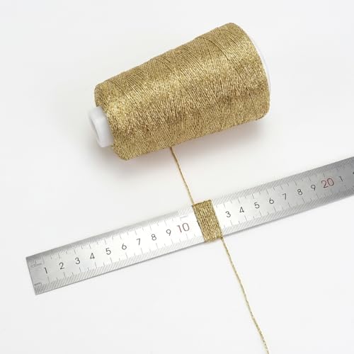 Metallic Crochet Thread, 80g Lurex Yarn for Charms（Gold