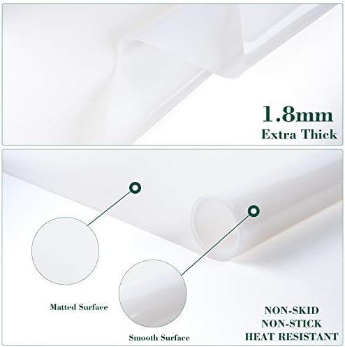 Gartful Extra Large Transparent Silicone Mat, 1.8mm Thick Heat Resistant Countertop Protector, 31.5 x 23.6 inches Silicone Sheet for Crafts Resin Jewelry Casting Mat Pad, Nonstick Table Placemat