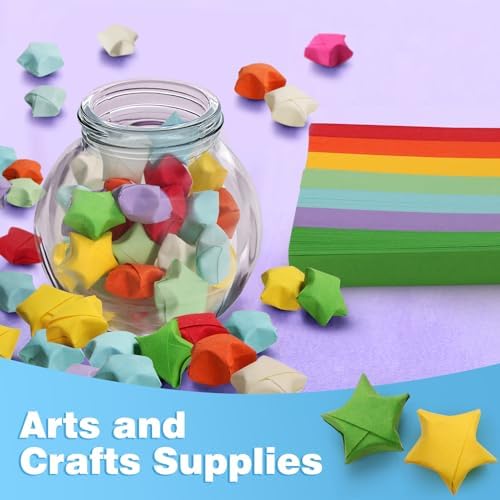 FoDau770 Solid Color Star Paper Strips - 1080 Sheet, 7 Colors