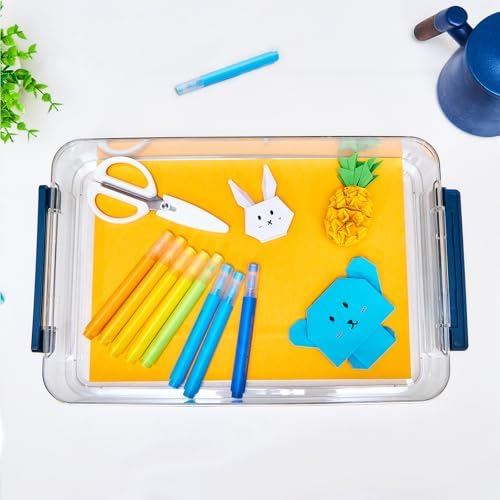 CATOOMUU 16-Pack 9x13 Shallow Flat Clear Plastic Storage Boxes