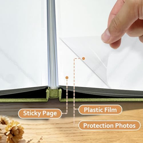 Large Photo Album Self Adhesive Scrapbook, 30 Sheets/ 60 Pages Photo Book for 4x6, 5x7, 8x10 Pictures, DIY Album for Birthday Gifts for Women Mom Wedding Baby Family Travel