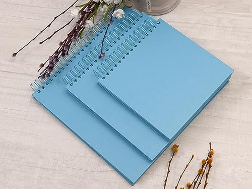 potricher 12 x 12 Inch Large DIY Scrapbook Photo Album 80 Pages, Blue | Thick Kraft Paper Scrap Book Photo Albums, Memory Book for Wedding, Anniversary, Baby, Family, Travel, DIY Projects