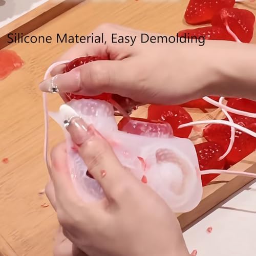 4pcs Small Strawberry Grape Soaps Mold Soap Making Kit for Soap Making Gift (Without Soaps)