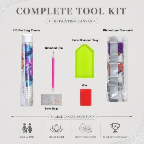 DOTSTART Wildflower Bottles Diamond Art Kits for Adults, Full Drill Gem Art