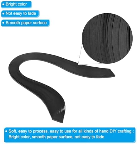 PATIKIL 240pcs Quilling Strips Paper, 3mm x 39cm Black