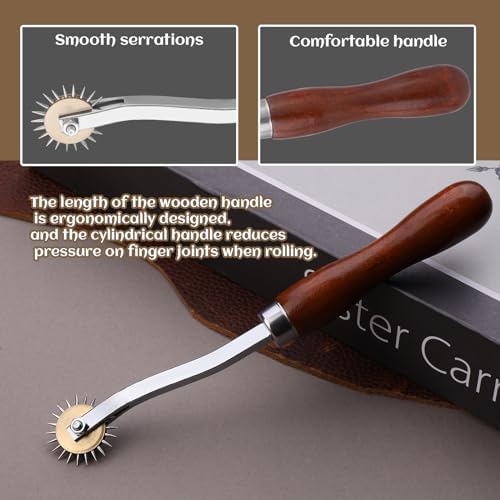 Luanrm Tracing Wheel Sewing Tool 2pcs 4mm Leather Needle Point 6.88in
