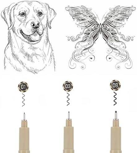 GETHPEN Micro Fineliner Pens, Waterproof Archival Black Ink, 3 Sizes