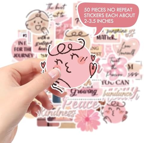 Pink Vision Board Supplies - 50 Pcs Travel Scrapbook Stickers
