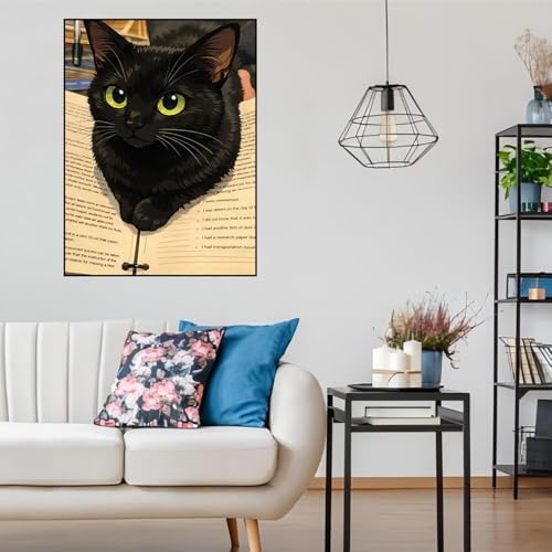 Lophomie Diamond Art Kits for Adults, 5D Cat Diamond Painting Kits 12x16 in