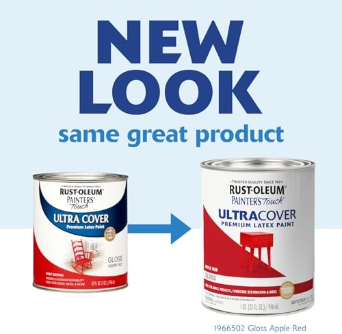Rust-Oleum Painter's Touch Brush Acrylic Latex Paint, Gloss Apple Red
