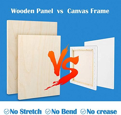 Falling in Art 4 Pack 11x14 & 9x12 Unfinished Birch Wood Canvas Panels Kit | Studio 3/4’’ Deep Cradle Boards for Painting, Pouring, Burning, Crafts, Epoxy Resin, Laser Engraving Cutting