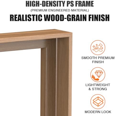 Canvas Floater Frame for 1”–1.25”Deep Gallery Wrapped Canvas, Wood-Look Floating Frame Wall Artwork for Oil Paintings, Gallery Bedroom, Living Room, Studio, Made in USA (Light Oak,10x18)
