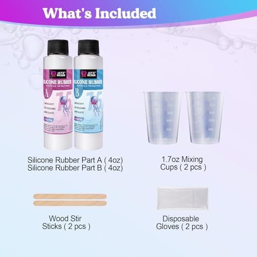 LET'S RESIN 8oz Silicone Mold Making Kit, Fast Cure Liquid Silicone Rubber