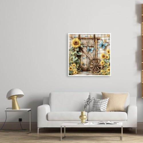 KYOQFVN Sunflower Diamond Painting Kits for Adults, Flowers Diamond Art Kits for Adults Beginner, Full Drill Diamond Dot Gem Art Painting Kits for Home Wall Art Decor 14 X 14 inch