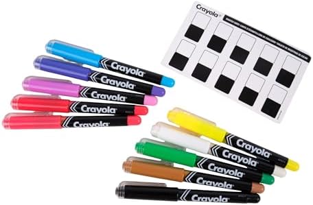Crayola Brush Tip Acrylic Paint Markers (10ct), Adult Coloring Marker Set, Coloring Book Art Supplies, For Drawing, Journaling & Construction Paper Crafts