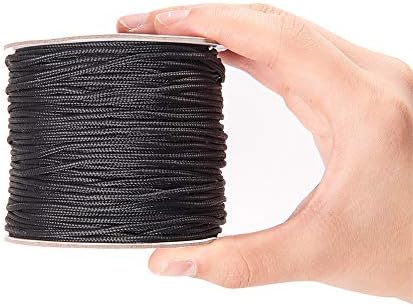 PH PandaHall 110 Yards 1.5mm Black Nylon Cord Wind Chime Cord Replacement Lift Shade Blind String for Windows Roman Rollers Repair Gardening Plant Waist Beading String for Bracelet Lanyard