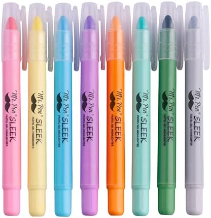 Mr. Pen- No Bleed Gel Highlighters, Assorted Colors, 8 Pack