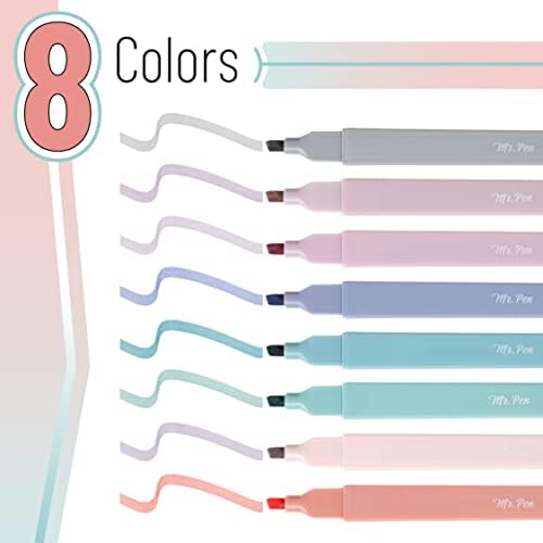 Mr. Pen- Aesthetic Highlighters No Bleed, 8 Pack, Earthy Colors, Chisel Tip | Cute Highlighters Assorted Colors for Journaling, Highlighting, Underlining, Fast Dry, Back to School Supplies