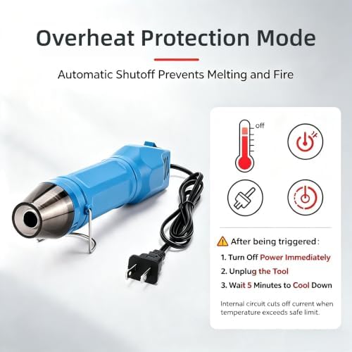 LDK Mini Heat Gun, 300W 2-Temp Settings Fast Heat Hot Air Gun | 392℉ & 662℉ Multi-Purpose Electric Heating Tools Shrink Pen for Crafts, Shrinking PVC, DIY, Embossing, Candle Making
