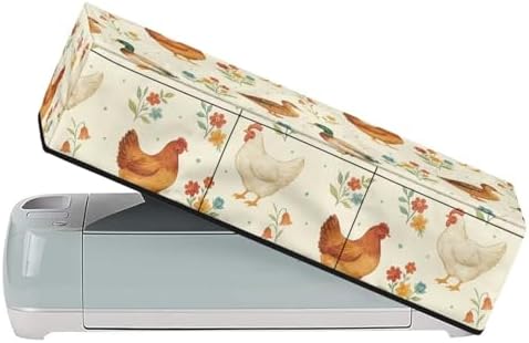 Binienty Cutting Machine Maker Cover with 3 Pockets for Home Accessories Organizer - Boho Rooster Scrapbooking Die-Cut Machine Covers with 3 Storage Pocket Wear Resistant to Keep Clean