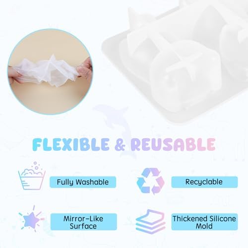 2 Pack Animal Silicone Molds, 3D Cute Cat Silicone Molds with Realistic Cat Shapes, Crystal Ornament Casting Moulds for Resin Casting, DIY Chopsticks Display Holder, Painting Pen Desktop Decor (Cat)