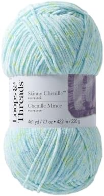 Loops & Threads Skinny Chenille Multi Yarn - Yarn for Knitting, Crochet, Weaving, and Arts & Crafts - Toucan Multi, Polyester, 7.7 oz