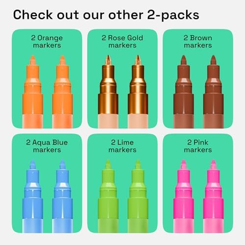 ARTISTRO 2 Gray Acrylic Paint Markers - 0.7mm Extra Fine-Tip Paint Pens - Perfect for Crafting, Art Projects, & More