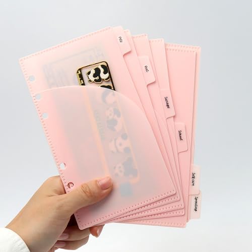 12 Pink A6 Cash Stuffing Envelopes A6 Binder Divider Pockets