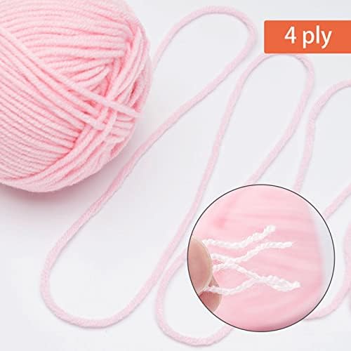 NICEEC 300g Soft Assorted Colors Yarn 100% Acrylic 870yds -Pink Series