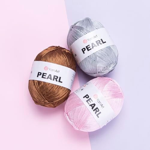YarnArt Pearl - 100% Viscose Silky Shine Yarn, Lightweight & Soft Crochet Thread for Knitting, Lace Dresses, Blouses, Shawls, Summer Cardigans, 90g (3.17 oz), 270m (295 yds), Fine Weight (106)