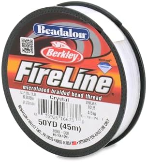 Beadalon FireLine Microfused Braided Beading Cord Thread, Crystal-10LB/50YD