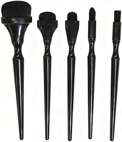 5-Piece Blending Brush Set for Charcoal, Acrylic, Oil, Watercolor, Gouache | Soft Synthetic Fibers | Ideal for Hand Painting, Sketching, Shading, and Craft Projects